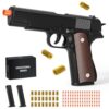 Soft Bullet Toy Gun with Shell Ejection and Semi-Auto Pull-Back Action – Educational Foam Dart Blaster for Boys and Girls Ages 8+, Perfect for Outdoor Shooting Games, Ideal Halloween, Birthday Gift