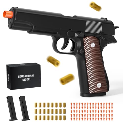 Soft Bullet Toy Gun with Shell Ejection and Semi-Auto Pull-Back Action – Educational Foam Dart Blaster for Boys and Girls Ages 8+, Perfect for Outdoor Shooting Games, Ideal Halloween, Birthday Gift