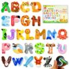 Soft Rubber Magnetic Letters with Thicker Full Back, Big Size Animal Alphabet Magnets for Fridge,Cute ABC Letter Fridge Magnets for Pre-School Learning Tools Birthday Present
