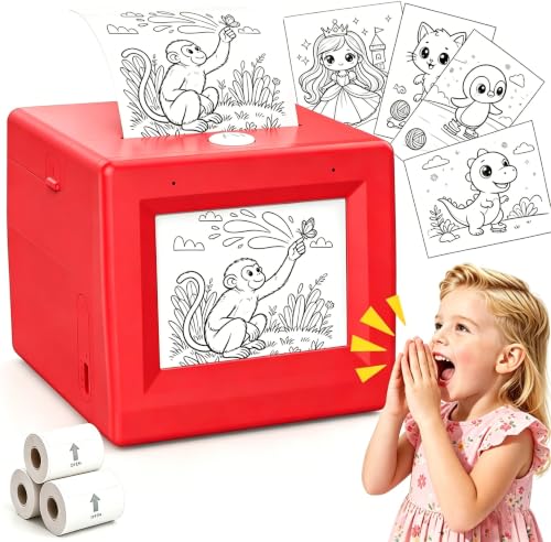 Soildark AI Voice Sticker Maker, Mini Inkless Thermal Printer, AI Smart Voice Sticker Printer Box - Turn Ideas into Reality Instantly - Portable Label Maker Machine Box for DIY Crafts