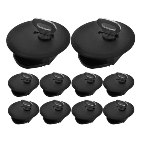 SOIMISS 20pcs Piggy Bank Plug Replacement with Keys, Black Plastic and Metal Round Stopper for Coin Bank and Money Box, Secure Closure Design with Easy DIY Installation for Savings Jar