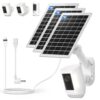 Solar Panel and 2-in-1 Wall Mount for Ring Cam, 7W Solar Charger Compatible with Rings Spotlight &Stick Up Outdoor Cam Battery, 360° Adjustable Outdoor Security Camera Mount, Weatherproof, 3-Pack