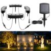 Solar Spot Lights Outdoor, 16 LED Solar Powered Landscape Spotlights Waterproof,3-in-1 Installation (Stake/Tie/Mount) for Trees, Garden, Yard, Flag, House, Statue