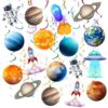 Solar System Hanging Swirl, 34pcs Space Party Decorations Outer Space Party Ceiling Hanging Swirls, Planets Swirls Streamers Decorations