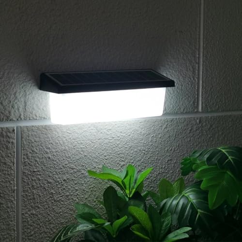 Solar Wall Light, 135lm 33 LEDs Outdoor Bright Security Wall Light, Light-Control Intelligent Solar Fence Light, IP54 Waterproof LED Security Solar Light for Backyard, Fence, Garden, Patio
