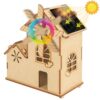 Solar Windmill House STEM Kit - DIY 3D Wooden Puzzle Science Toy for Kids,Educational Craft Model for Children Ages 8-12,Clear English Instruction.