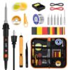 Soldering Iron Kit 80W LED 356-968℉ Soldering Iron 10s Fast Heating 18-in-1 Welding Tools for Electronics Repair DIY, PCB with Flux, Solder Wire, 5 Replaceable Tips, Desoldering Pump, Stand, Tweezers