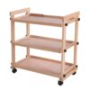 Solid Beechwood Rolling Studio Taboret with Caster Wheels