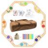 Solid Wood Marbles and Jokers Board Game: Versatile Family Entertainment for 2-8 Players, Featuring Interlocking Game Boards, Multiple Colors, Marbles, and Card Decks Ideal for Parties and Game Nights