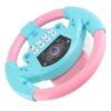 Solinder Interactive Baby Copilot Steering Wheel Tool for Imaginative Play, Enhance Music Sense, Suitable for Babies, Comes with 1 X Sucking Cup (Pink and Blue)