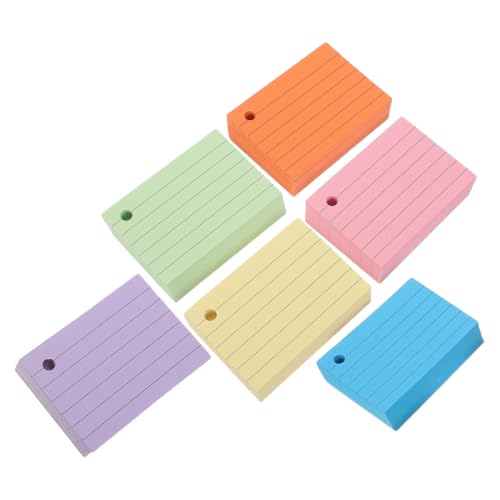 SOLUSTRE 600pcs Ruled Index Cards Notebook with 600 Sheets, Punched Standard Size Note Card Rings, Smooth Writing Surface Paper for Office and Mobile Study, Easy Carrying and Gentle on Book