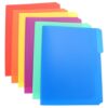 SOLUSTRE 6pcs Plastic Document Organizer with Clip Design for Test Paper Storage, A4 File Folder Set for Office Desk Organizer and School Document Holder Random Color
