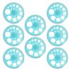 SOLUSTRE 8pcs Rotatable 360 Degree Protractor Circle Drawing Tool with Plastic Lightweight Geometric Ruler for Classroom Teaching and Geometry Studies, Blue Circle Stencil Template