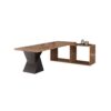 SONGCHAO Corner Desk Simple Chinese Solid Wood Furniture, Large Board Table with Tea Side Cabinet for Home Living Room, Suitable for Company Office and Making Computer Desk