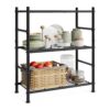SONGMICS 3-Tier Storage Shelf, Steel Wire Shelving Unit, Sturdy Organizer Rack, 23.6 x 11.8 x 30.5 Inch, Matte Black, for Kitchen Pantry, Dacey-Old Collection UBSC263BD01