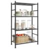 SONGMICS 4-Tier Storage Shelves, Steel Shelving Unit, Sturdy Organizer Rack, 23.6 x 11.8 x 43.7 Inch, Matte Black, for Kitchen and Living Room, Dacey-Old Collection UBSC264BD01