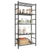 SONGMICS 5-Tier Shelving Unit, Steel Wire Storage Rack, 23.6 x 11.8 x 56.7 Inch, Matte Black, Organizer Shelf for Kitchen Living Room, Dacey-Old Collection UBSC265BD01