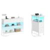 SONGMICS Console Table with Charging Station, Narrow Side Table with LED Light