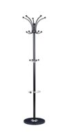 SONGMICS Freestanding Coat Rack, Steel Coat Tree with Marble Base, 18 Hooks and Umbrella Holder, Rotating Top, 14.6 x 14.6 x 70.1 Inch, Hallway Clothes Hanger Alan Collection, Ink Black, URCR091BH01