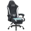 SONGMICS Gaming Chair, Ergonomic Computer Desk Chair with Footrest, Reclining Backrest, Lumbar Support and Headrest, Suede Fabric, Charcoal Gray and Cloud White UOBG092GQ01S