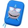 SOOCUTE Cool Shark Embossed School Boys Big Hardtop Pencil Case with Compartment - Cute Stationery Supply Organizer Box Pen Holder for Kids Children Toddlers(Royal Blue)