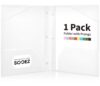 Sooez 1 Pack Plastic Folder, 2-Pocket Folders with Prongs Fit Letter Size Paper, Heavy Duty 3 Prong File Folders for Documents, Colored Folders with Pockets Back to School Supplies for Kids