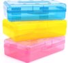 Sooez 3 Pack Pencil Case, Large Hard Pencil Box Bulk, Clear Crayon Box