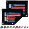 Sooez Pencil Pouch for 3 Ring Binder, 2 Pack Binder Pencil Pouch