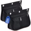 Sooez Pencil Pouch for Binder, Expandable Zipper Pencil Pouch, Fabric Pencil Pouches Binder Pockets, Large Capacity Binder Pouch, Pencil Case for 3 Ring, Black, 2 Pack