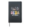 Soon To Be Deda Est 2026 Retro Floral Hardcover Journal, Black