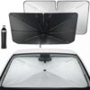 Soptrise Custom Car Sun Shade for Dodge Ram 2500/3500 2002-2024 2025, Foldable Windshield Sunshade Umbrella Design Blocks UV Rays Heat Reflector Front Window Sun Visor