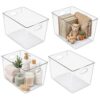 Sorbus Clear Storage Bins 4 Pack Extra Large – BPA-Free Clear Bins for Organizing Pantry, Toys & Laundry | Clear Storage Containers with Handles, 13.75x9.75x8.75