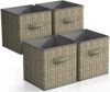 Sorbus Foldable Storage Bins - 11 Inch Sturdy Collapsible Fabric Storage Cubes with Handle - 4 Baskets for Organizing Clothes & Toys - Organization & Storage Baskets for Shelves, Pantry, Closet, Cubby