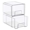 Sorbus Large Clear Stackable Storage Drawers – 2-Pack Plastic Organizer Bins with Handles – Pull-Out Stackable Drawers for Bathroom Closet, Medicine, Cabinet, Pantry Storage, Baby Bottle Organizer