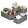 Sorbus Storage Baskets 4-Piece Set - Stackable Woven Basket Paper Rope Bin Boxes for Makeup, Office Supplies, Bedroom, Closet (Gray)