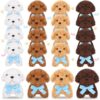 Sosation 20 Pcs 4.72 Inch Mini Puppy Stuffed Animals Bulk Adopt a Puppy Favors Plush Dog Toys for Back to School Classroom Rewards Teacher Prize Box Student Gifts Party Supplies (Blue Bow)