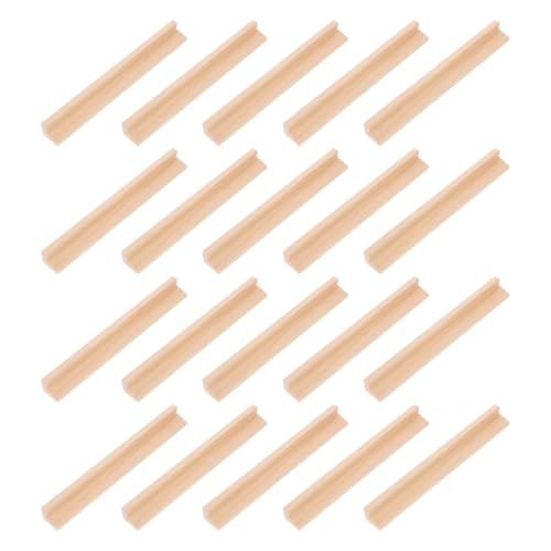 Sosoport 20pcs Wooden Domino Racks Set with Sturdy Wooden Playing Card Holder Stand, Versatile Domino Tiles Holder and Board Game Tray Organizer for Home and Classroom Use, Minimalist Beige