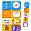 SOSUSHOE Busy Board for Toddlers 1-3, 9-in-1 Montessori Travel Toy