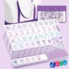 Soulchen 1.2 Inch Purple Houseplant American Mahjong Set, 168 Pcs Engraved Tiles with Large Tote Bag Dice Portable Pouch Complete American Mahjong Set for Game Night Travel Vacation Collection Gift