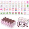 Soulchen 160 Tortoise Kaleidoscope American Mahjong Tile Set with Acrylic Storage Box & Dice 1.2" 3D Engraved Tiles for Adults Friends Family Game Night Mahjong Travel Size Chinese Game Gifts