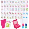 Soulchen 168 Pcs PVC American Mahjong Playing Cards, Large Print Waterproof Card Set with 4 Dice & Storage Case, Easy-to-Read for Adults, Seniors, Mahjong Clubs, Travel, Gift Giving (Classic,Hot Pink)