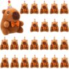 Soulchen 24 Pcs Capybara Plush Small Soft Cute Capybara Stuffed Animal Plush 4 Inches Stuffed Animal Supplies for Christmas Birthday Gifts Party Decoration (Birthday 2)