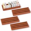 Soulchen Walnut Wood Color Wooden Domino Racks Set of 8, Wood Domino Tiles Trays Holders Organizer for Mexican Train Classic Board Accessories, Dominoes Not Included (7.1 x 2.8 Inch)