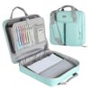 Soulgo 3 Inch Zipper Binder 3 Ring with Shoulder Strap & Multi-Pocket