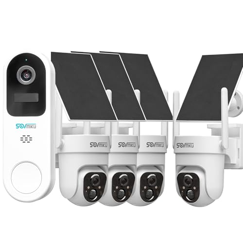 SOVMIKU Vicohome 2K AI Video Doorbell &Solar Security Camera Wireless Outdoor, Color Night Vision,Two Way Audio, Motion Detection, Easy to Setup,Audible Flashlight Siren 180 Days Exchange Policy