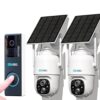 SOVMIKU Video Doorbell 2CQ1 AI 2K Solar Security Camera Wireless Outdoor, Battery Powered,Two Way Audio,Motion Detection, 360° View,Easy to Setup,Color Night Vision,Audible Flashlight Siren