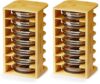 SpaceAid Bamboo Tumbler Lid Organizer for Kitchen Cabinet, Water Bottle Lid Organizer for Cabinet Organization, Cup Mini Lids Organizers Storage Holder for Cupboard Coffee (7-Tier) (Pack of 2)