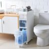 Space Saving Narrow Bathroom Cabinet 14cm/22cm,Vertical Drawer Cart with Wheels,PP Storage Tower,No Assembly Needed,Slim Organizer for Tight Spaces