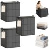 Spacious Moving Storage Bin, Blanket Storage Bags Comforter Organizer Boxes