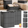 Spacious Moving Storage Bin, Foldable Extra Large Moving Bag with Durable Handles, Heavy-Duty Fabric Storage Bags, Zippered Organizer for Quilts, Bedding & Sweaters，2 Pcs XL